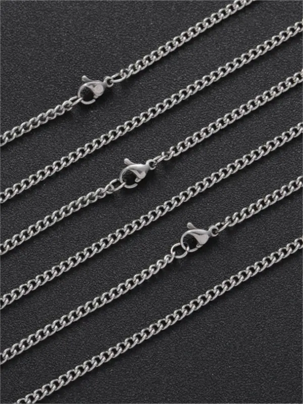 Simple Matching Chain Necklace, Men's Accessories, Stainless Steel Minimalist Necklace Jewelry for Party, Daily Clothing Decor, Classic Fashion Accessories for Daily Wear, Necklaces Men, Performative Jewelry Men 5