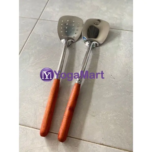 Sutil Besar Gagang Kayu P 40cm L 9cm Sotil Besar Spatula Besar Gagang Kayu