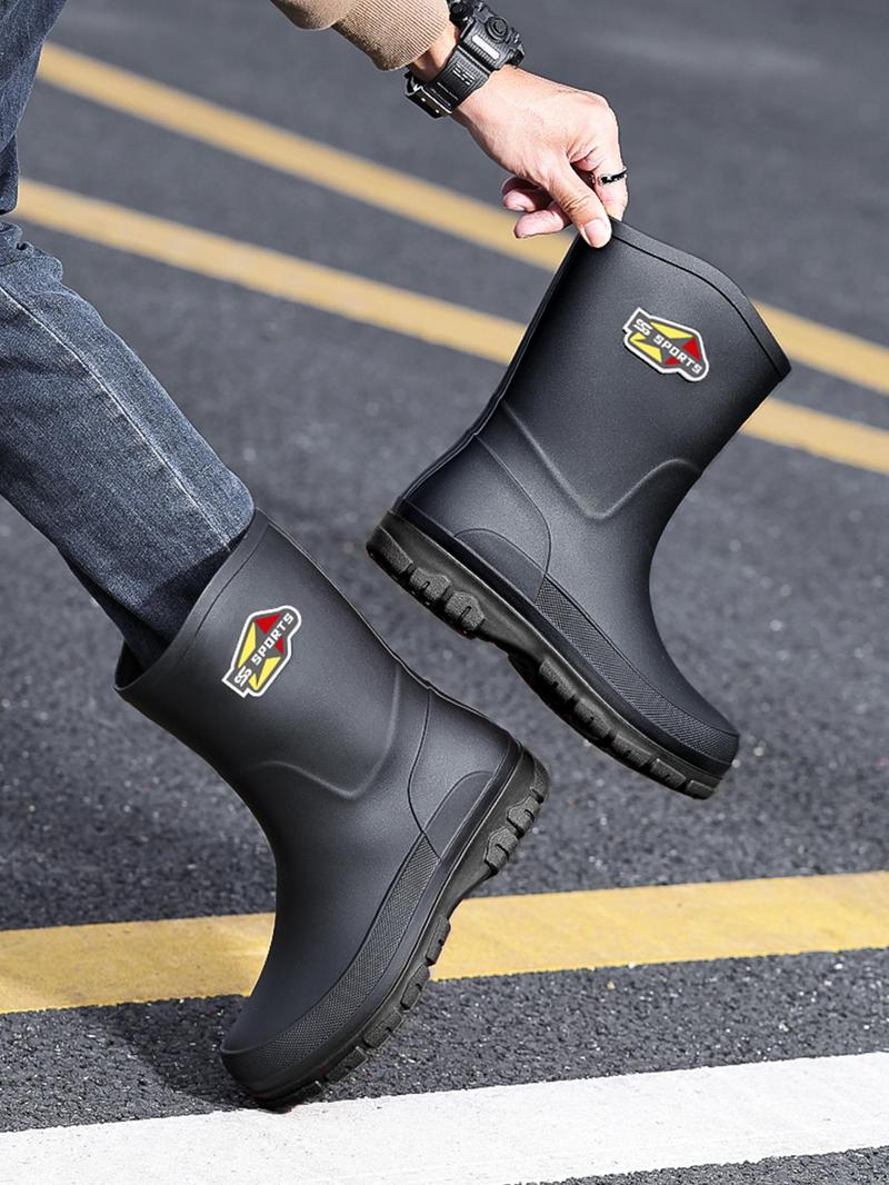 Product Introduction of Men's Casual Solid Color Rain Boots, Fashionable Waterproof & Non-slip Rain Boots for Outdoor, Male All-match Trendy Shoes for Daily Wear 4
