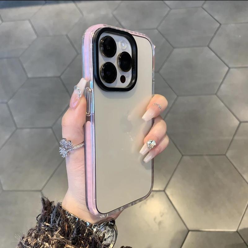 Clear Phone Case with Hollow Design, Anti-fall Mobile Phone Case, Shockproof Cases Cover Phone Cases Compatible with iPhone X 11 12 13 14 15 Pro Max 6