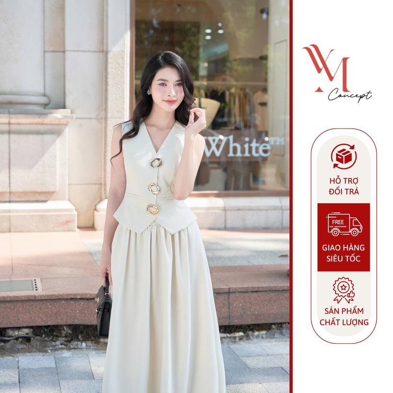 YM Concept Set Gile Tôn Dáng Kaki Ruby Dày Dặn Phối Chân Váy Dài Thời Trang Công Sở Đi Chơi Thanh Lịch Sang Trọng D0989