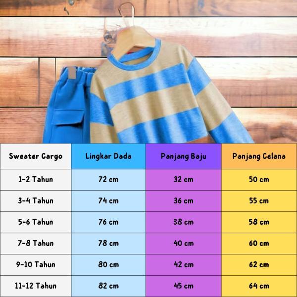 Product Introduction of Setelan Sweater Cargo Anak Usia 1-12 Tahun Pakaian Anak Laki-Laki dan Perempuan 7