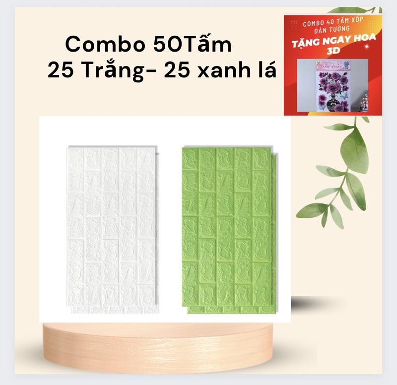 Product Introduction of Combo 50 tấm xốp dán tường đủ màu kt 70x40 ( Tặng hoa ) 15
