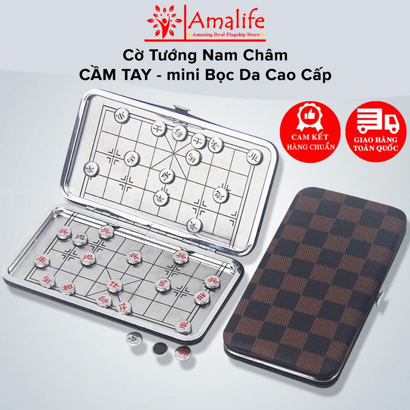 Bộ Cờ Tướng Nam Châm Mini Nhỏ Gọn Siêu Bền Bọc Da Thép Không Ghỉ Chính Hãng Amalife