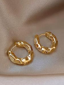 Arete de aro de diseño simple, aretes a la moda para mujer, uso diario, joyería comodín y exquisita para regalo de cumpleaños