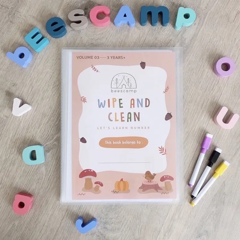 VOL 3 - wipe and clean activity book (untuk 3 tahun+ / preschool / paud /tk ) - worksheet anak beescamp