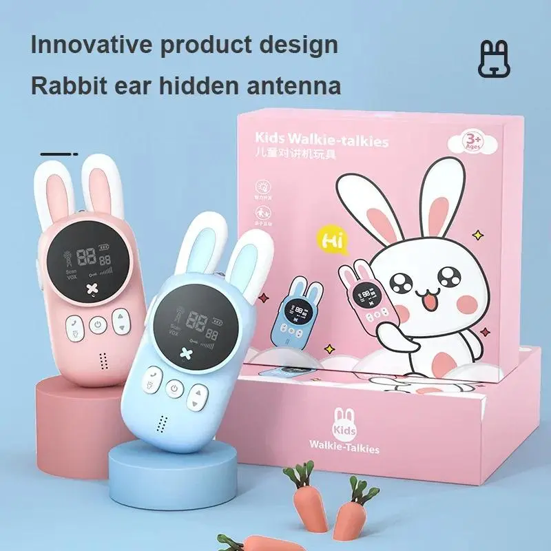 1 Pair of Portable Handheld Children's Walkie-talkie Children's Mini Toy Transceiver 3KM Range Wireless Walkie-talkie Birthday Gift