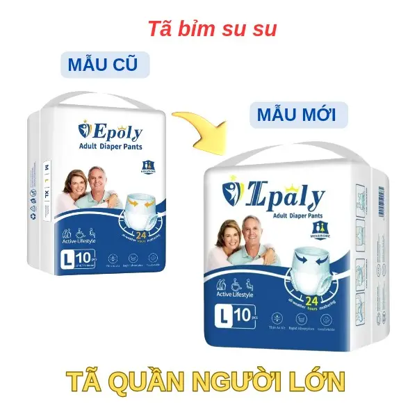 (50 miếng) Tã quần người lớn Epoly ( Ipaly) cao cấp mềm mịn siêu khô thoáng