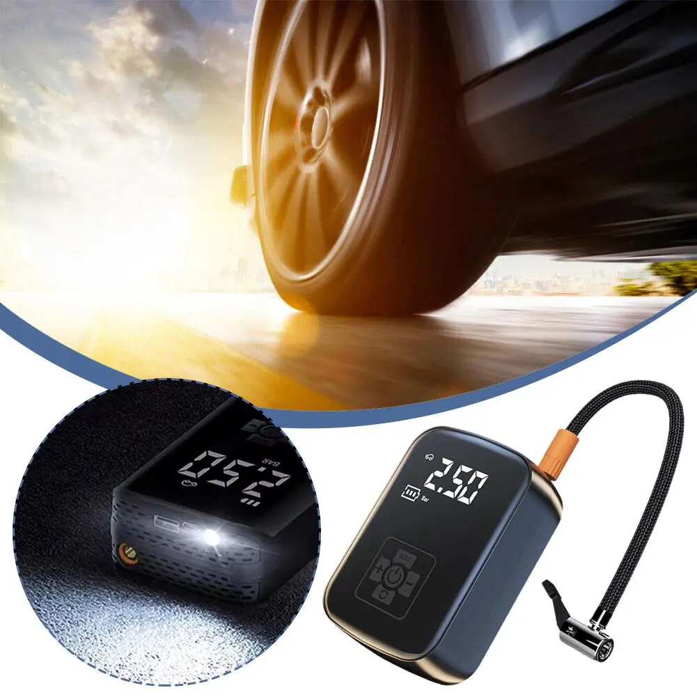 Wireless Electric Car Air Compressor Tire Inflator Pump For Motorcycle Bicycle Boat AUTO Tyre E9G8