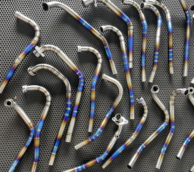 Cổ Pô Titanium tặng kèm khâu nối CNC và Chén Nhôm Phụ Tùng Phụ Kiện Phụ Tùng