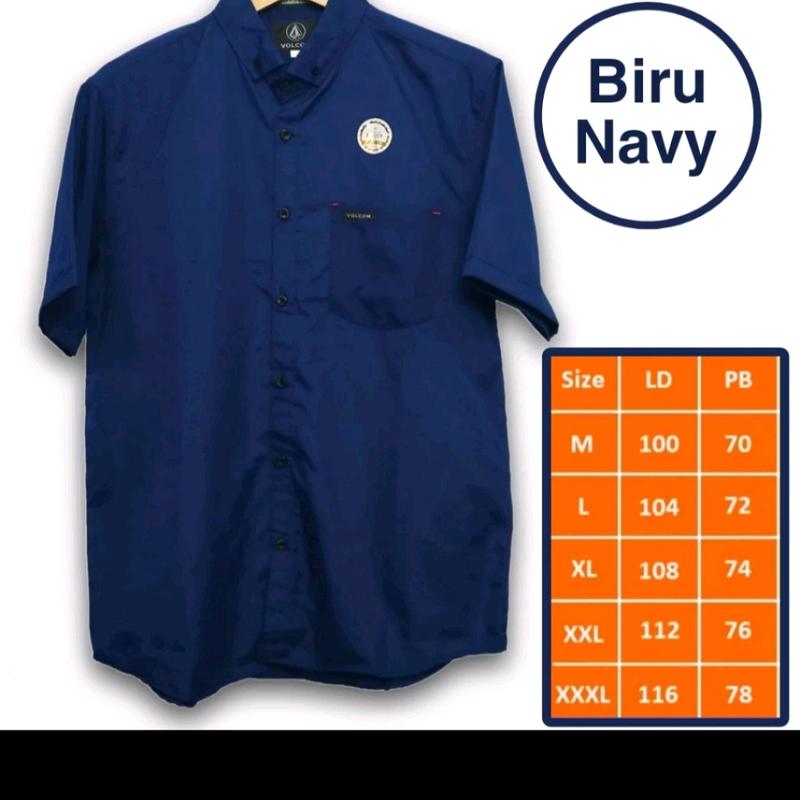 Kemeja Polos Jumbo Pendek XXL XXXL Kemeja Jumbo Pria Polos Lengan Pendek Baju Casual Dewasa Distro 5