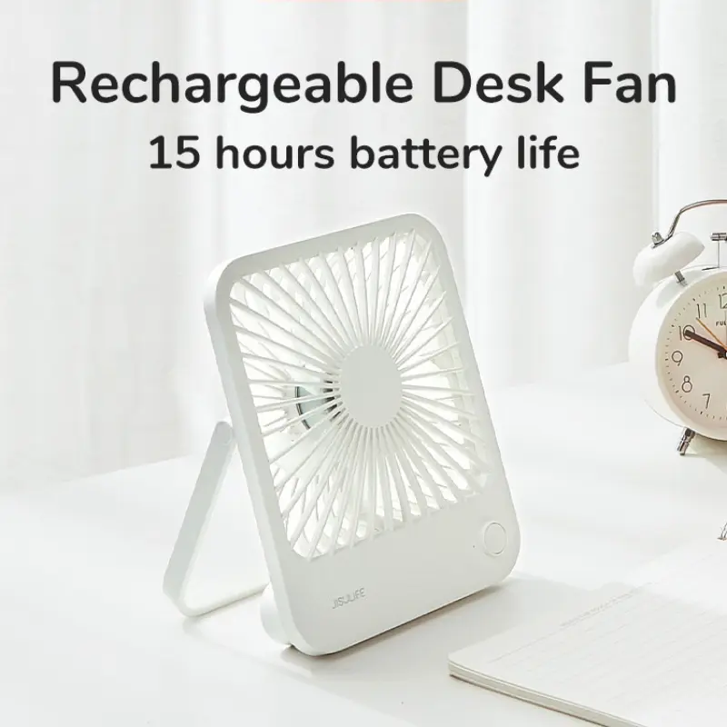Original Product JISULIFE Portable Table Fan USB Rechargeable 4500 MAh Battery Strong Wind Mini Desk Small Personal Desktop Electric