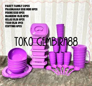 PAKET LENGKAP FAMILY 31PCS / PIRING / GELAS / MANGKOK / TEKO ULIR / PRASMANAN MINI