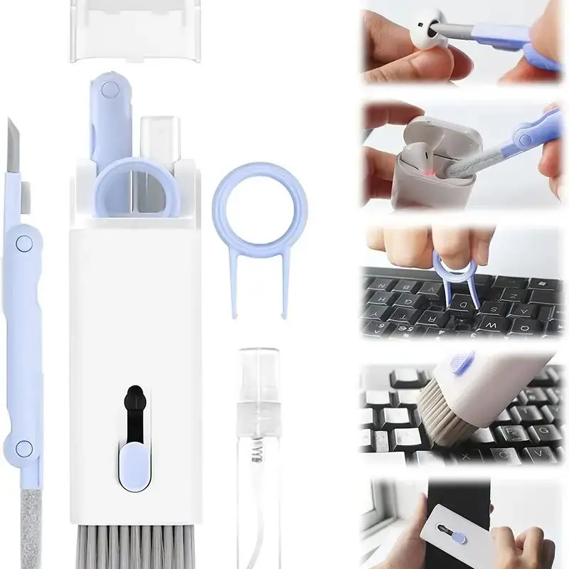 Multifunctional Cleaning Brush Kit, 1 Set 7-in-1 Portable Cleaning Pen, Multipurpose Cleaning Brush Tools for Keyboard Earphone Laptop Screen