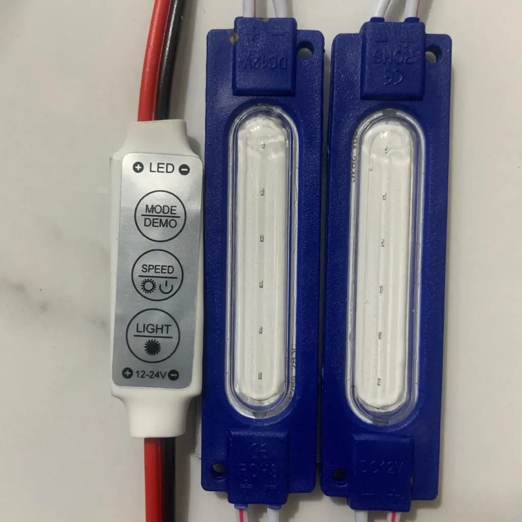 2 pcs Lampu Led Modul COB 6818 12V 24V + Led Controller Kontrol Kedip