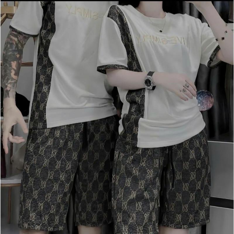 Bộ đồ nam, nữ. Bộ viền vai mới Hot Hit 2024 hai màu trắng đen basic chất dày dặn, mát aimee  . tshirt Áo Menswear Sơ Mi Quần 3