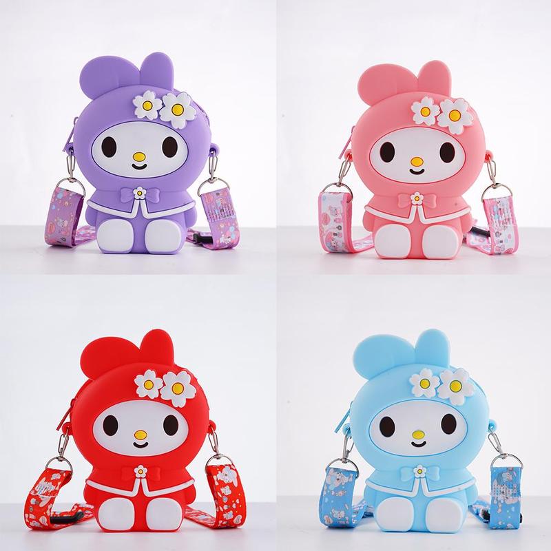 Túi Đeo Vai Trẻ Em Thiết Kế Hoạt Hình Dễ Thương Dành Cho Bé Gái Ví Thời Trang Làm Bằng Silicon Túi Đeo Chéo Túi Đeo Vai Hình Thỏ Dễ Thương