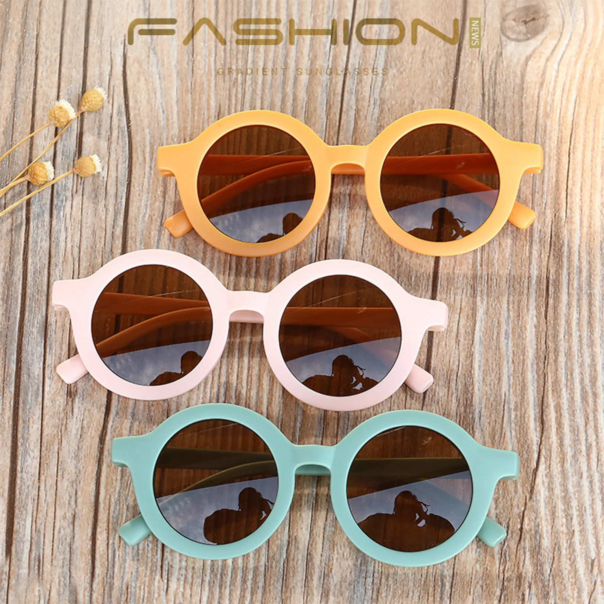 Toddler Boys Girls Round Sunglasses Retro Circle Sunglasses Outdoor Glasses Eyewear for Photography