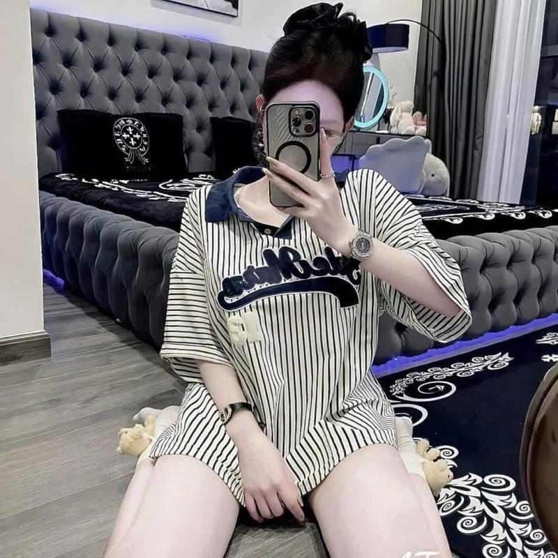 Phông kẻ kèm gấu xinh xắn cho nữ 1