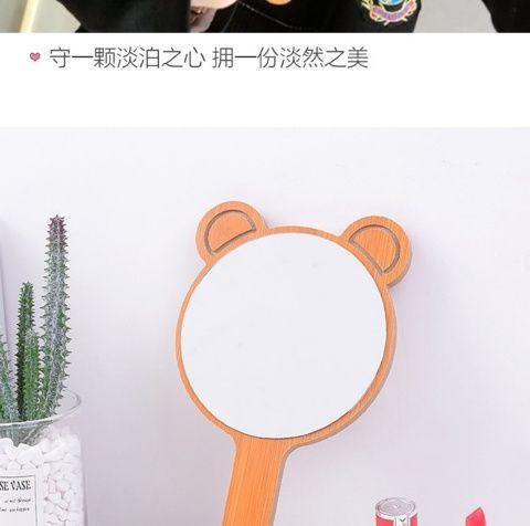 Product Introduction of Handle Mirror Cute Dressing Wooden Handheld Beauty Mirror with Handle Makeup Mirror for Women Original Wood Portable HD 8