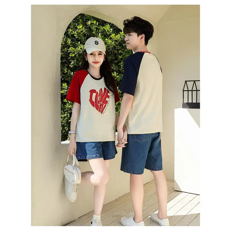 Quần Áo Ngắn Tay Tình Yêu Thường Ngày Thời Trang, Bộ Ba Gia Đình Phù Hợp Cho Cả Gia Đình, Thích Hợp Đi Chơi, Du Lịch, Mặc Nhà, Quần Áo Cặp Đôi 5