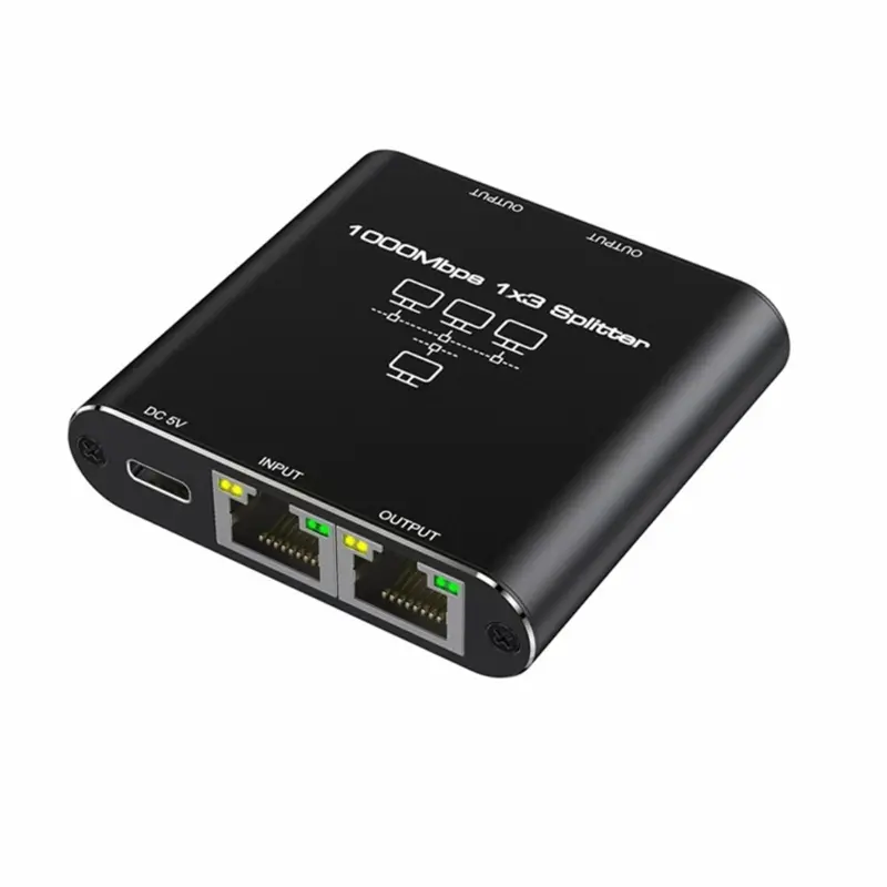 3 Port Gigabit Networking Splitter Hub, Fast Speed 1000Mbps Data ...