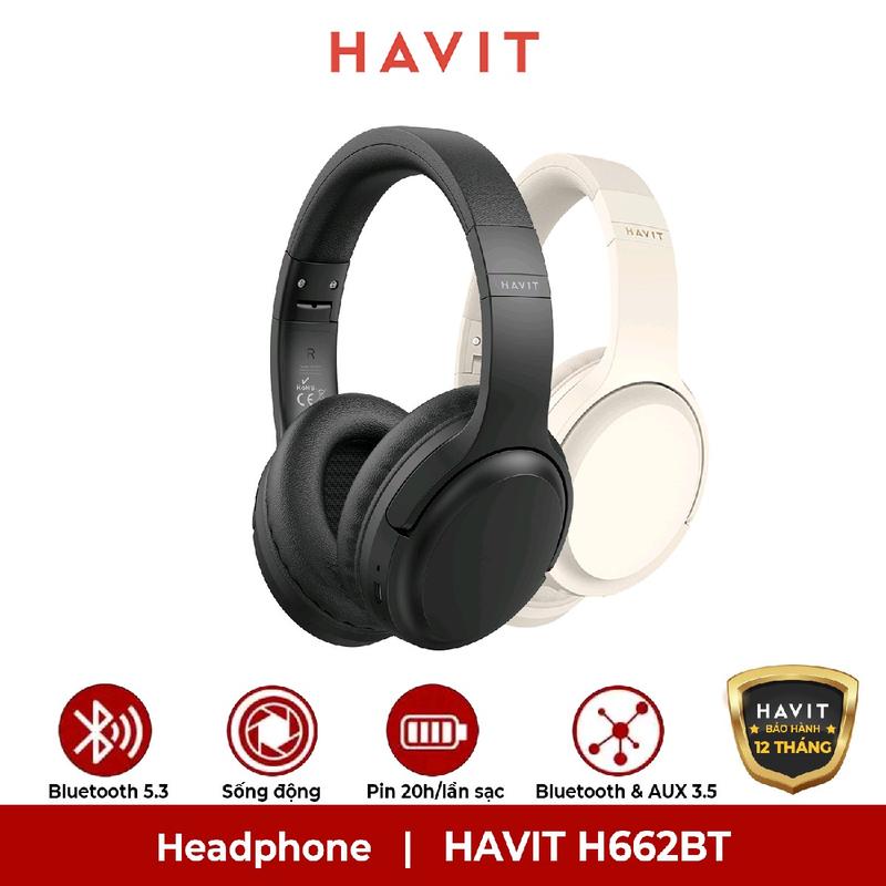 Tai Nghe Chụp Tai Havit H662BT Pin 20h, BT v5.3