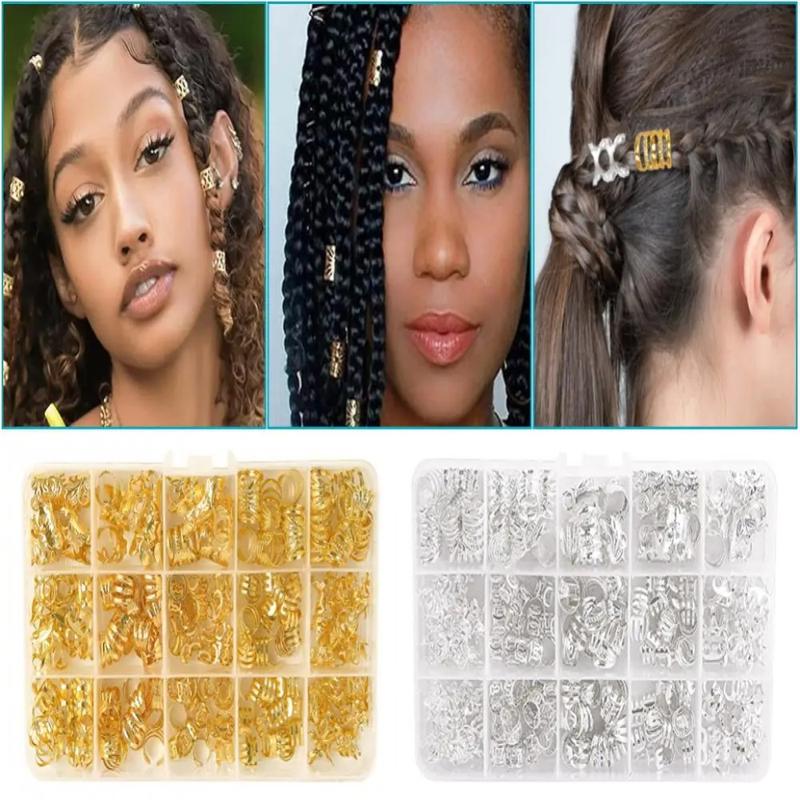 Product Introduction of Dashu 210pcs Hair Accessories Dread Locks Hollow Out Hair Ring Hair Braiding Metal Cuff Clips Dreadlocks Beads Charm Headwear Hair Braid Tubes Women 9