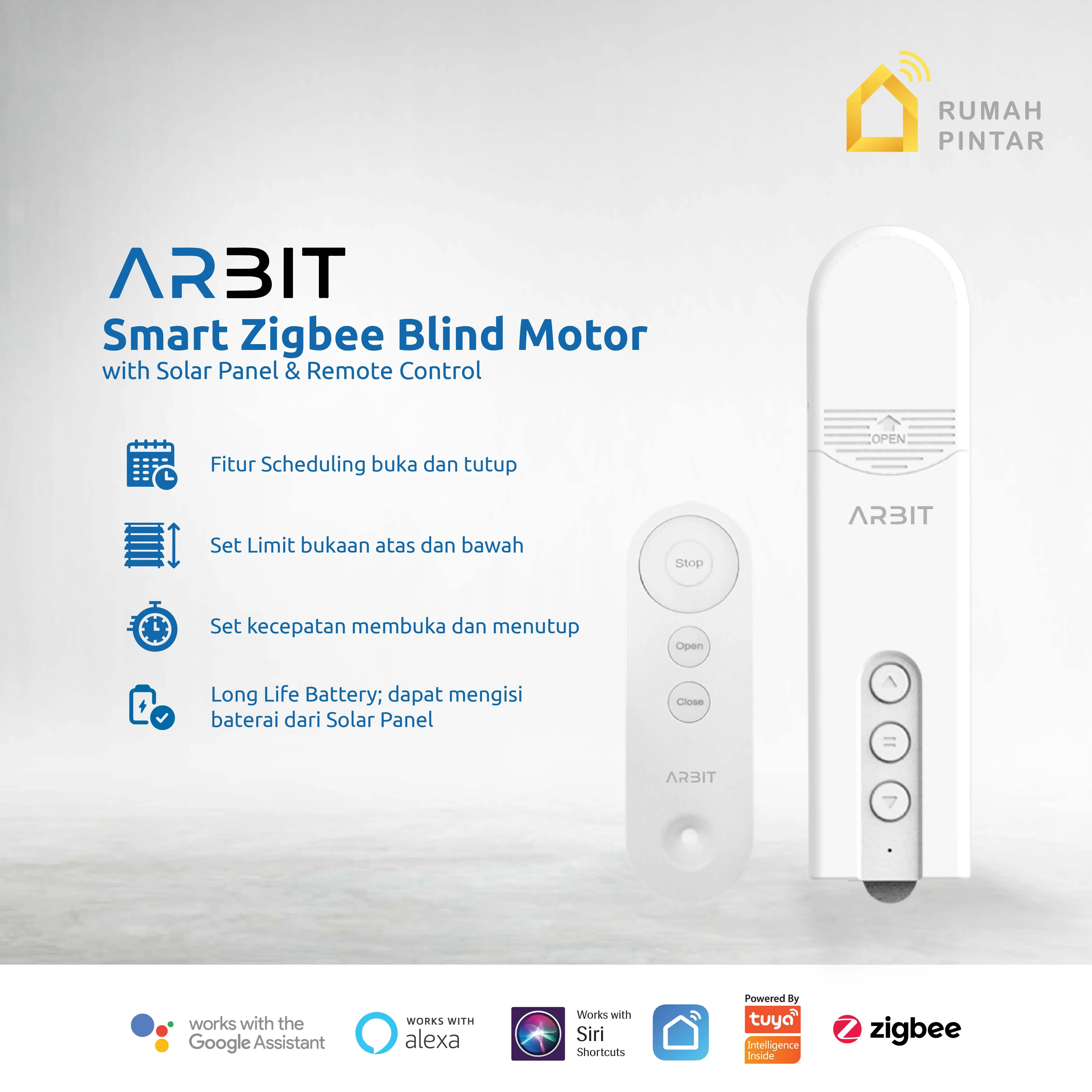 ARBIT Zigbee Blind Motor Tirai Pintar Smart Home Tuya