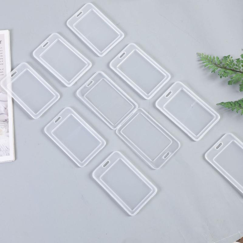 Product Introduction of Durable Plastic Card Sleeves with Lanyard Transparent ID Card Protective Film Business Card Box 12