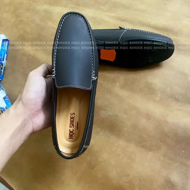 Giày lười nam da bò sáp đế cao su khâu viền chắc chắn HQ0190 Mũi vuông Shoes 2