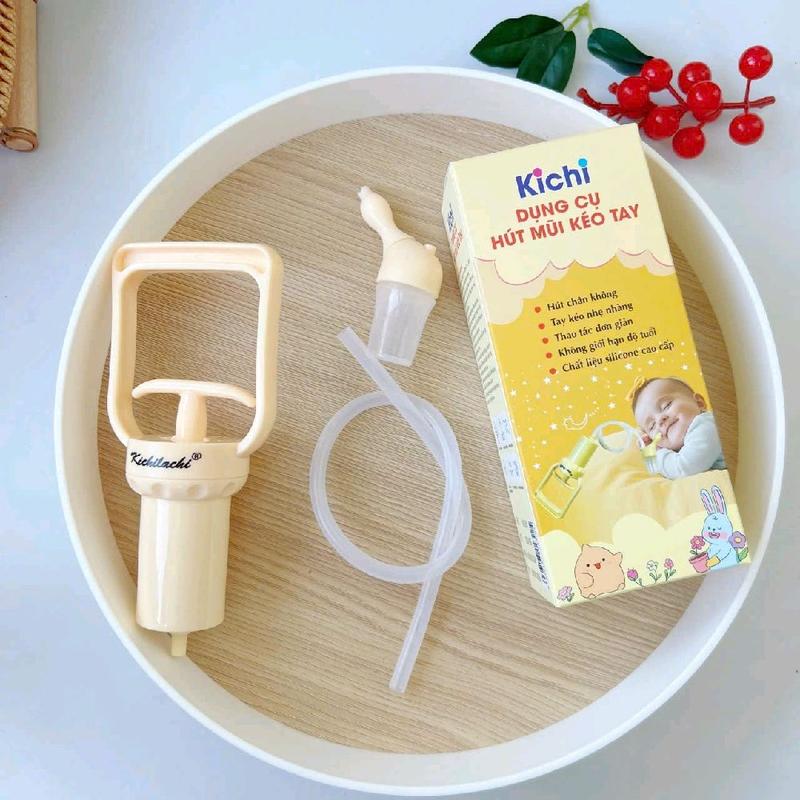Dụng Cụ Hút Mũi Kéo Tay Thế Hệ Mới Kichilachi - Chất liệu Silicon cao cấp, Bình chứa chất nhầy chống trào ngược, Ống hút silicon mềm 9