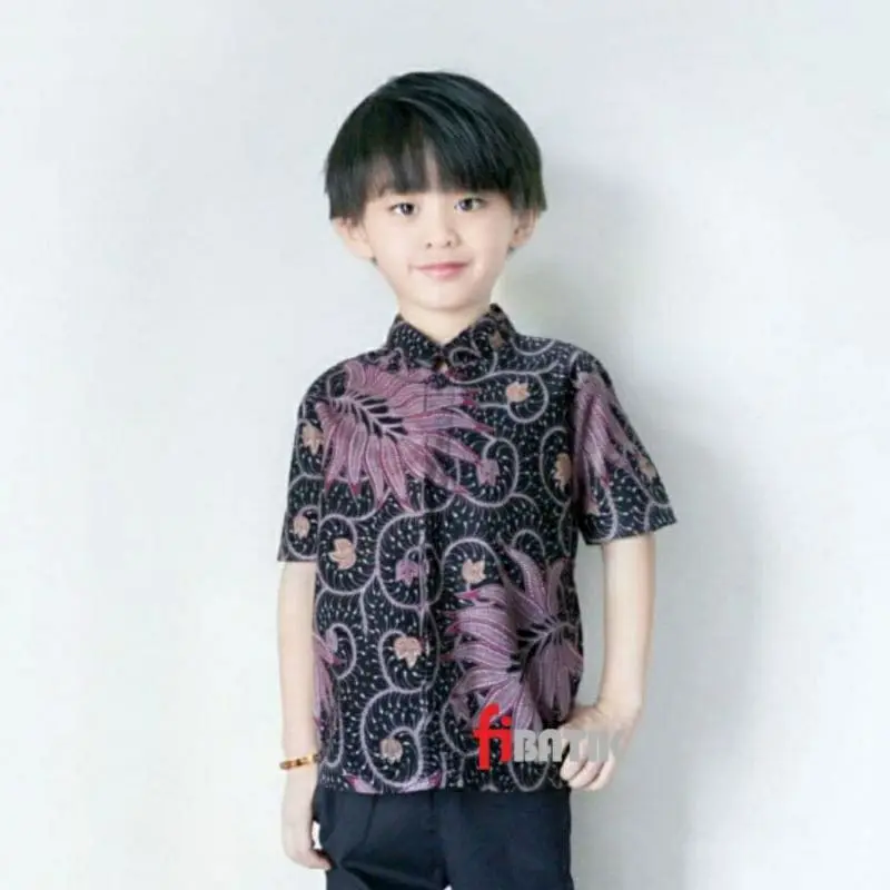 Baju Batik Anak Laki Laki Umur 2-12 Tahun Terbaru / Atasan Hem Kemeja Lengan Pendek Anak Cowok Murah Katun