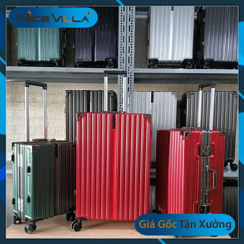 Vali Khung Nhôm Khóa Sập Có Ngăn Để Chai Nước, Móc Treo Đồ Có 3 Size 20/24/29 inch 4