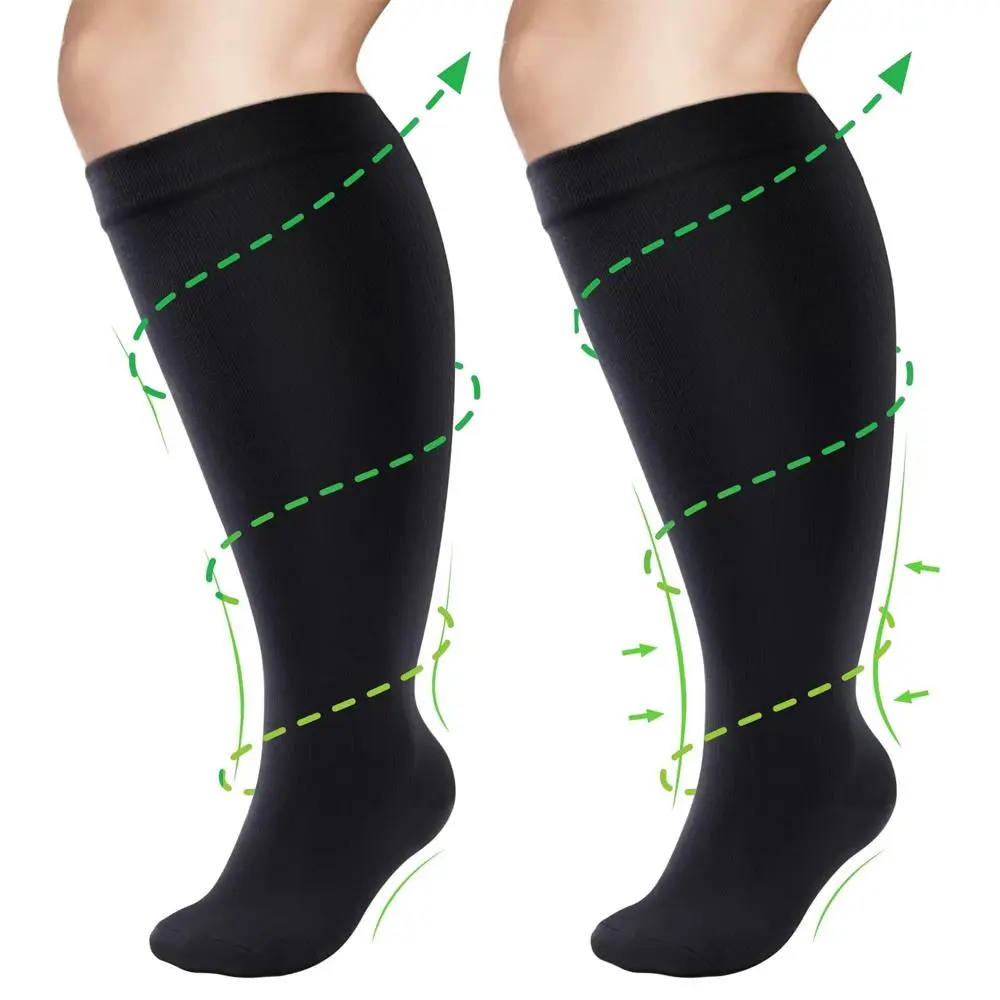 Plus Size Compression Socks, 1 Pair Socks for Women & Men, Sports & Outdoor Accessories for Blood Circulation Support