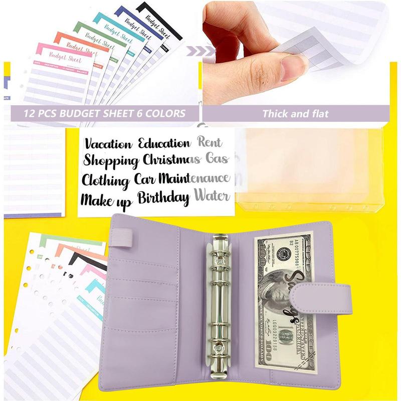 Product Introduction of A6 Budget Planner Binder with Zipper Cash Envelopes & Expense Budget Sheets, 1 Set Money Saving Budget Saver Book, Cash Organizer for Budgeting 4
