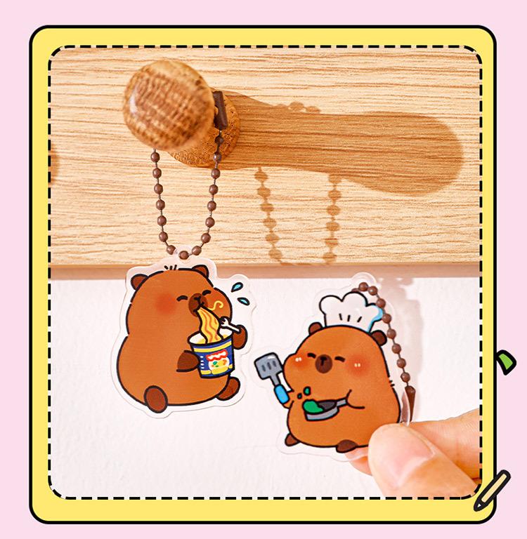 Product Introduction of Mặt Dây Chuyền Móc Chìa Khóa Capybara, Phong Cách Hoạt Hình, Cô Gái Trẻ Dễ Thương, Móc Chìa Khóa Acrylic, Đồ Trang Trí Túi Bala Kaki 8