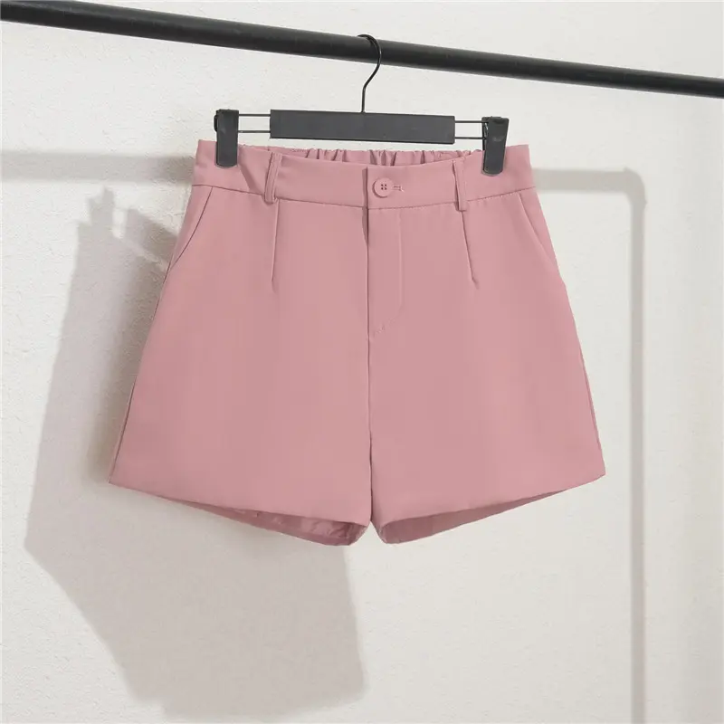 Suit Shorts Women's Black Summer Thin 2024 New Loose High Waist A- line Casual Wide Leg Hot Pants