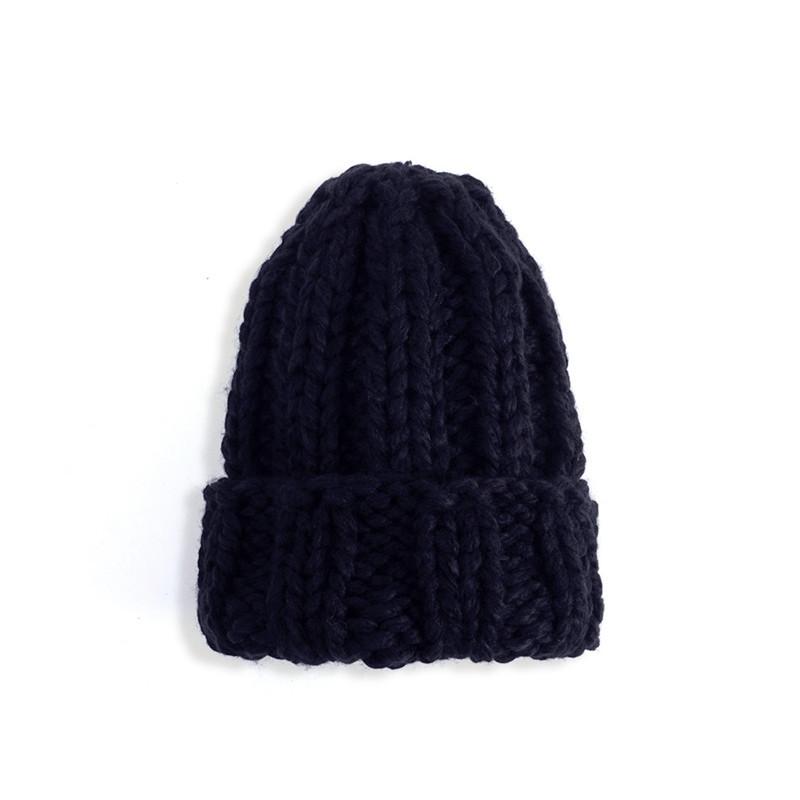 Product Introduction of Winter Knitted Beanies Hat Thick Soft Warm Coarse Large Knitted Solid Hat Female Ice Ski Bonnet Skullies Beanies Hat Cap 35