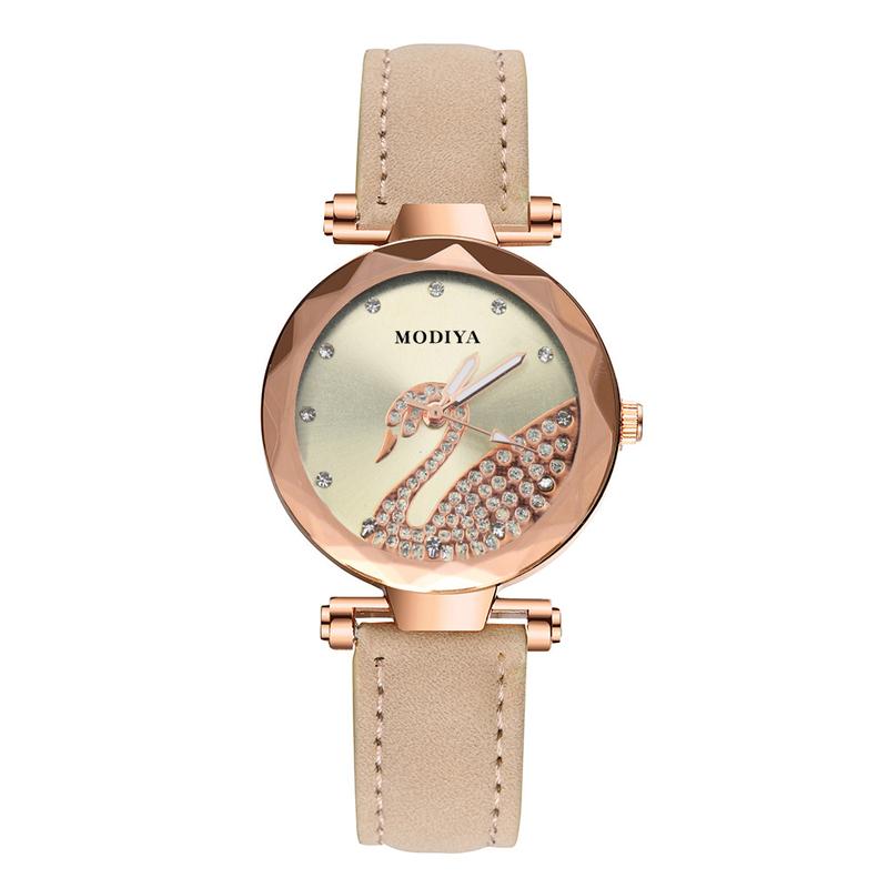 Product Introduction of Swan Watch Women's Factory Direct Supply Suede Matte Leather with Net Red Quartz Watch  Women's Watch 13