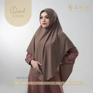 ZAIN - Oval Jumbo Kerudung Bergo Syari Jersey Panjang Polos Jilbab Nyaman Di Pakai Hijab Simple Syar'i  By ZAIN COLLECTION  Muslim Instan Khimar