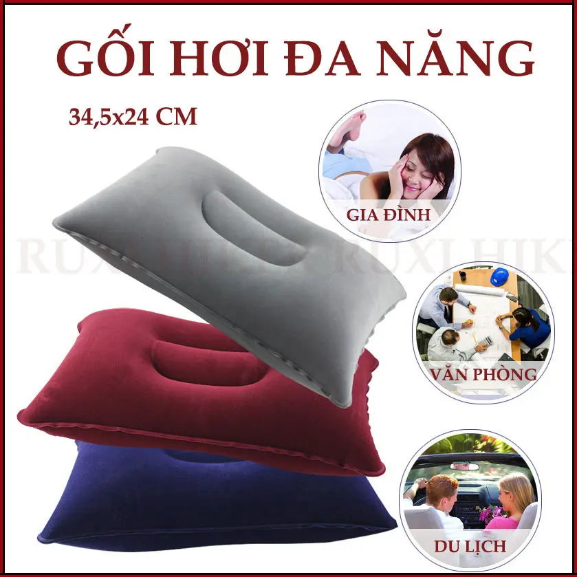 Gối hơi - Gối văn phòng bơm hơi du lịch camping