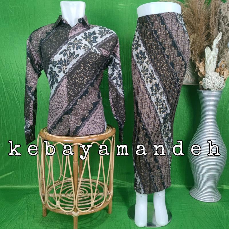 kebayamandeh + SET COUPLE ROK PLISKET+KEMEJA BATIK LENGAN PANJANG Kancing Katun 7