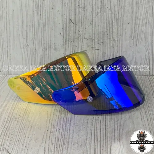 KACA VISOR FLAT KYT TT-COURSE/ FALCON / R10 / K2R / RC7 / NFR / NX RACE / PNP TANPA GANTI RACHET ATAU KUPINGAN Gold Motorcycle Red 2