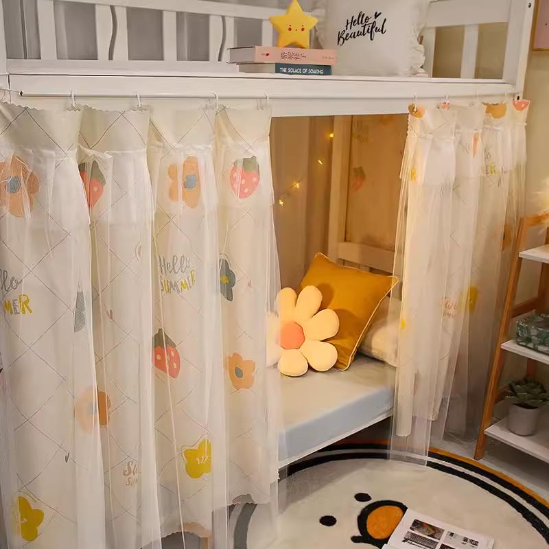 Product Introduction of YanYangTian Bunk bed Gauze curtain Bed curtain mosquito net tent bedroom Student bed Blocking privacy blackout window 5