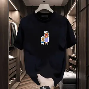 T-shirt kapas murni, T-shirt cetak, cetak huruf, SpongeBob, pie bintang besar, pola anime, T-shirt seni graffiti, hitam putih, dasar bacut, santai dan nyaman, cocok untuk berbagai adegan.