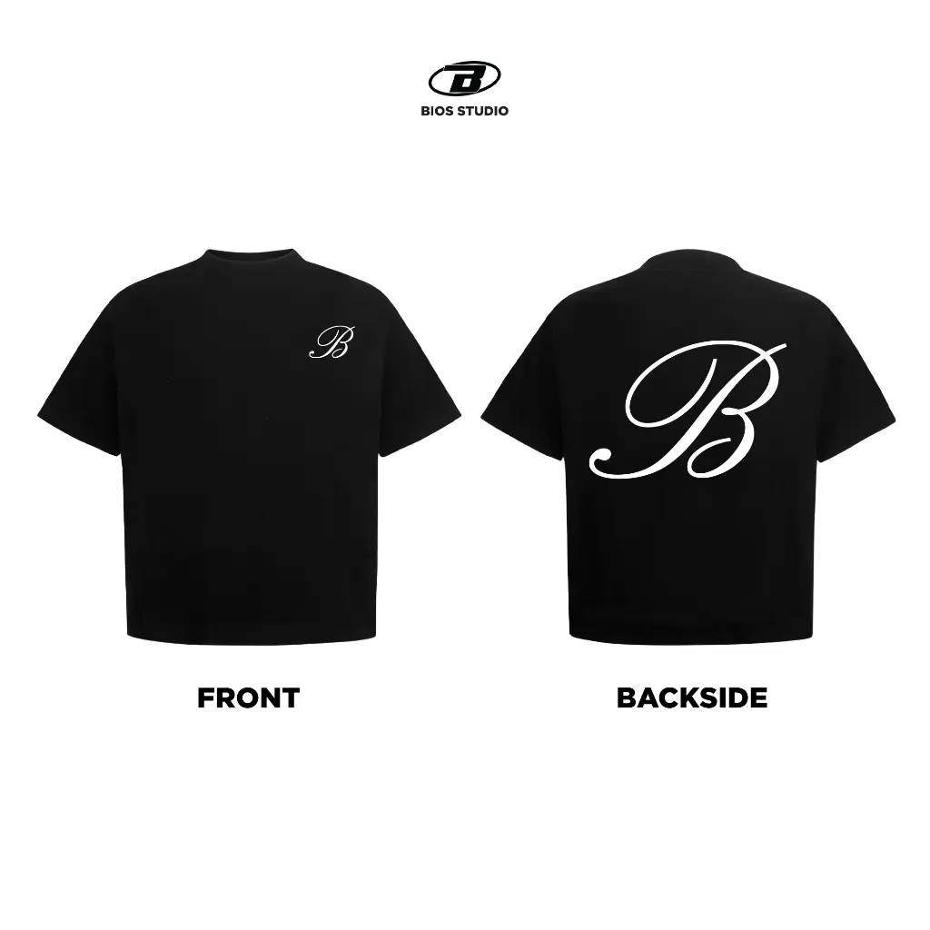 Áo Thun BOXY LOGO B - BIOS - BLACK- FORM BOXY