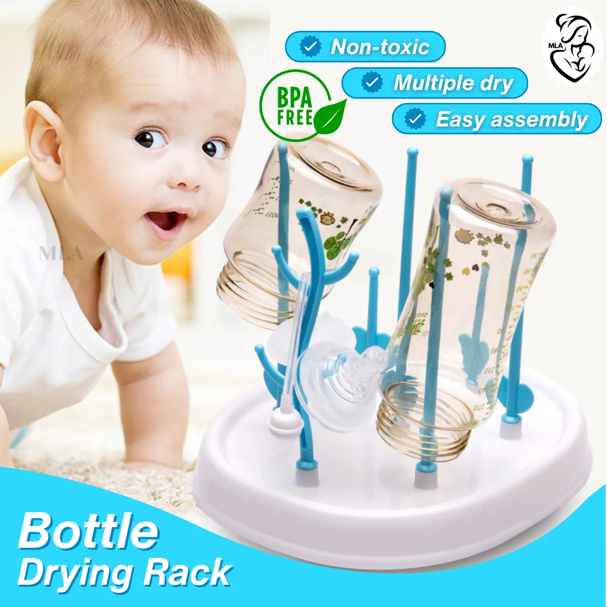 Multifunctional Baby Bottle Drying Rack Shelf Simple Tree Shape Cleaning Holder Tools Cleansing