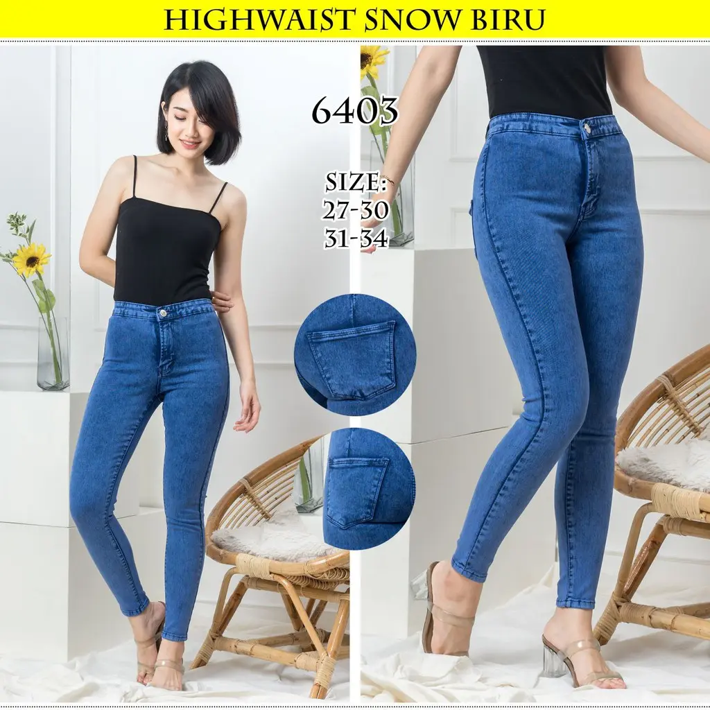 Highwaist jeans snow polos