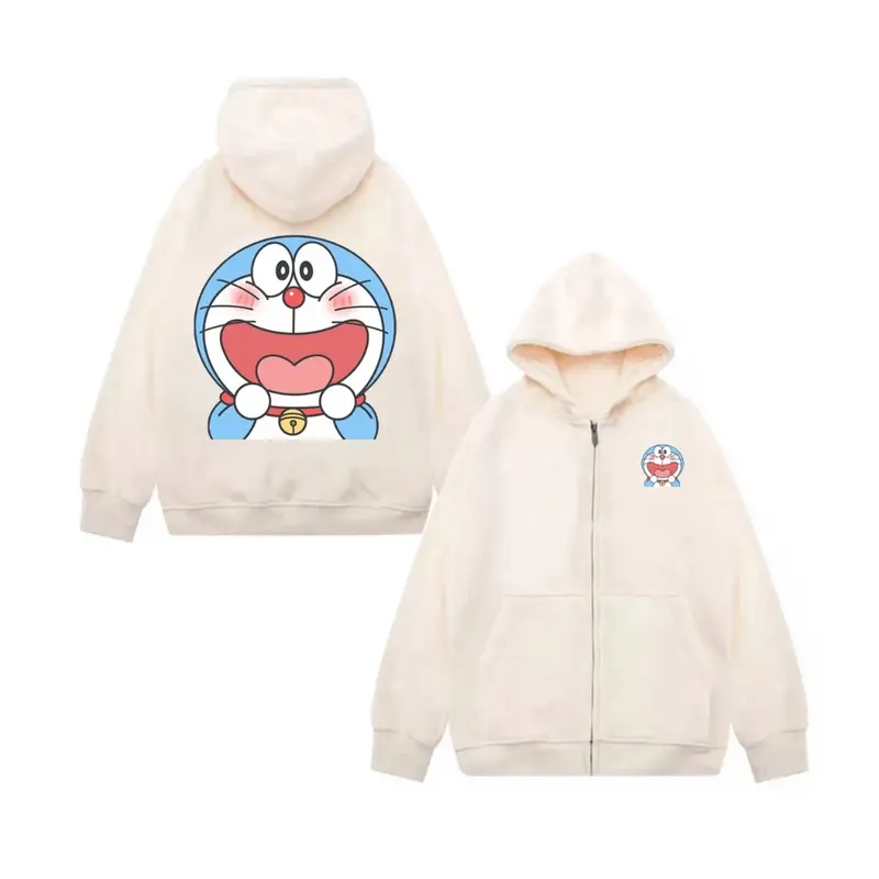 Áo Khóa Nỉ, Áo Khoác Thu Đông Trẻ Em Chất Vải Nỉ Cotton Mềm Mịn Co Giãn, Hình Doraemon Siêu Đáng Yêu (M 124) 0